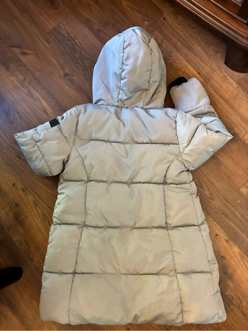 Kids Dkny Hooded Puffer Coat - Light Gray